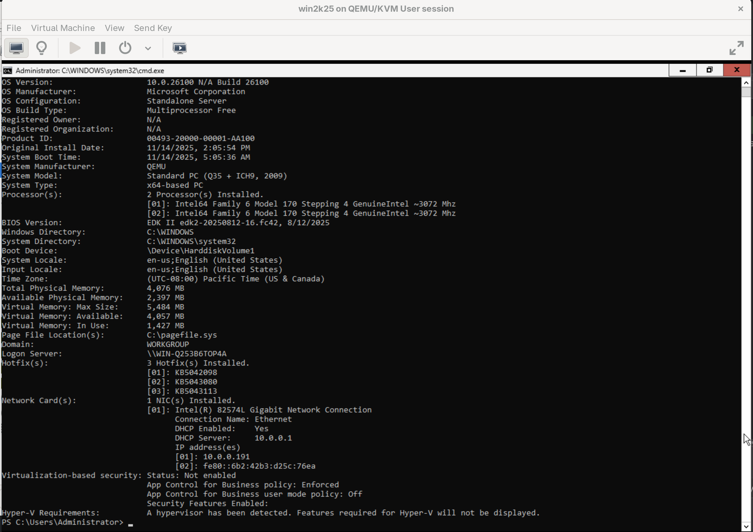 Example of running system